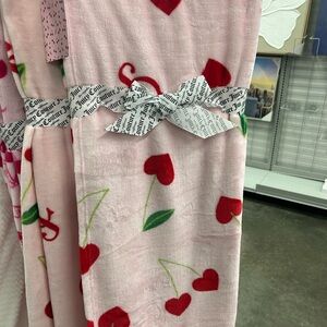 Cozy Cherry Heart Throw Blanket